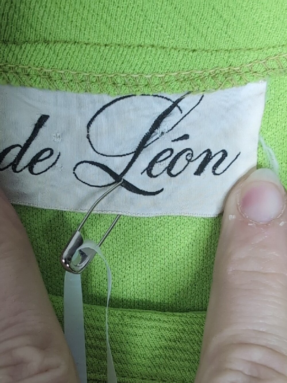 Bright Lime Green Vintage Button Front Dress - Picture 2 of 4